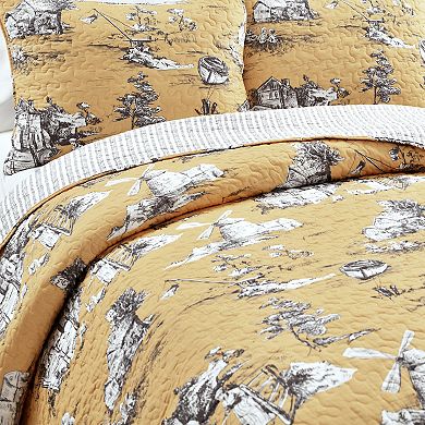 Lush Decor French Country Toile Reversible Quilt