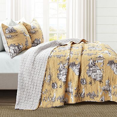 Lush Decor French Country Toile Reversible Quilt
