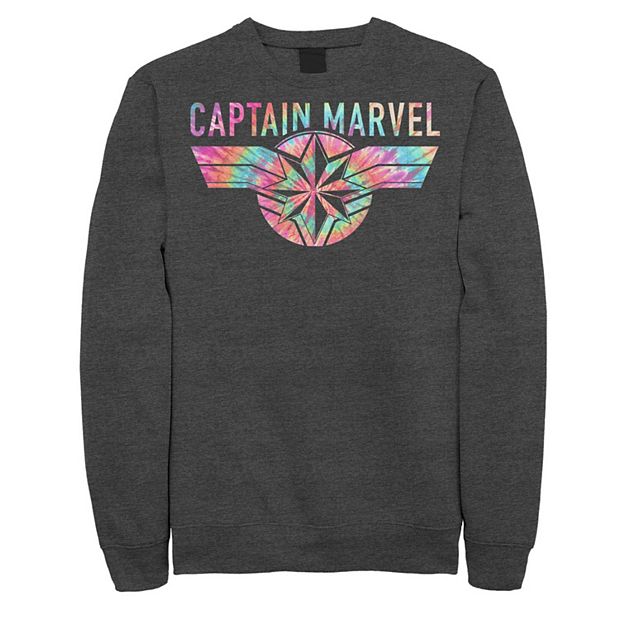 Men s Marvel Captain Marvel Tie Dye Logo Fill Sweatshirt