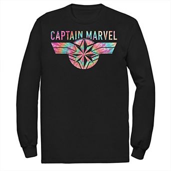 Men's Marvel Captain Marvel Tie Dye Logo Fill Tee