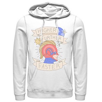 Men's Marvel Captain Marvel Higher Further Faster Banner Hoodie