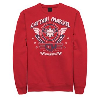 Men's Marvel Marvel Captain Marvel Shield Plaque Logo Sweatshirt