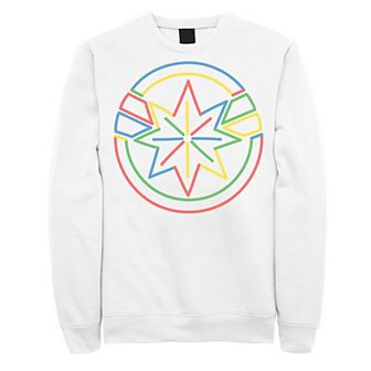 Men's Marvel Captain Marvel Colorful Line Art Logo Sweatshirt