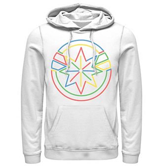 Men's Marvel Captain Marvel Colorful Line Art Logo Hoodie
