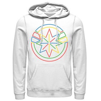 Men's Marvel Captain Marvel Colorful Line Art Logo Hoodie