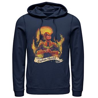 Men's Marvel Captain Marvel Flame Portrait Hoodie