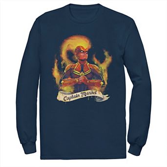 Men's Marvel Captain Marvel Flame Portrait Tee