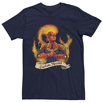 Men's Marvel Captain Marvel Flame Portrait Tee