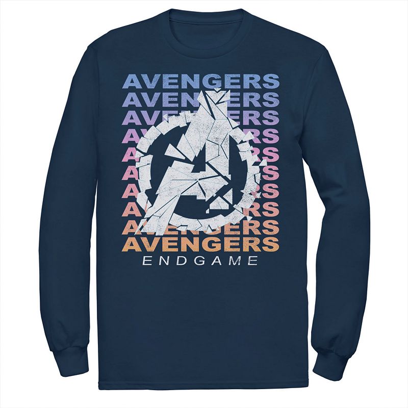Mens Marvel Avengers: Endgame Gradient Logo Shatter Tee, Size: Small, Blue