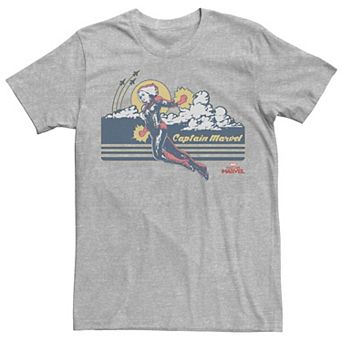 Men's Marvel Captain Marvel Flight Clouds Portrait Tee