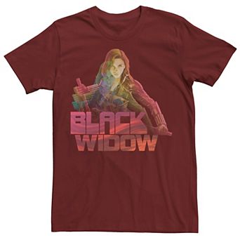 Men's Marvel Black Widow Bright Neon Poster Tee