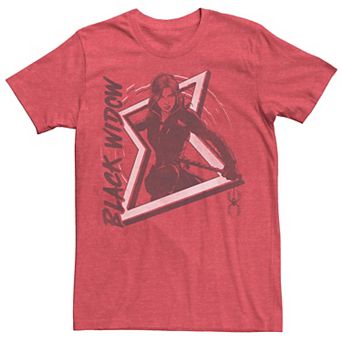 Men's Marvel Black Widow Bite Black And White Portrait Tee