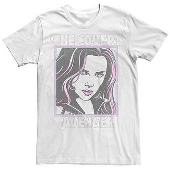 Men's Marvel Black Widow Retro Pop Widow Big Face Poster Tee