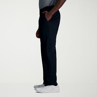 Men's Haggar Wrinkle Free Performance Comfort Waistband Khaki Classic Fit  Flat Front Pant