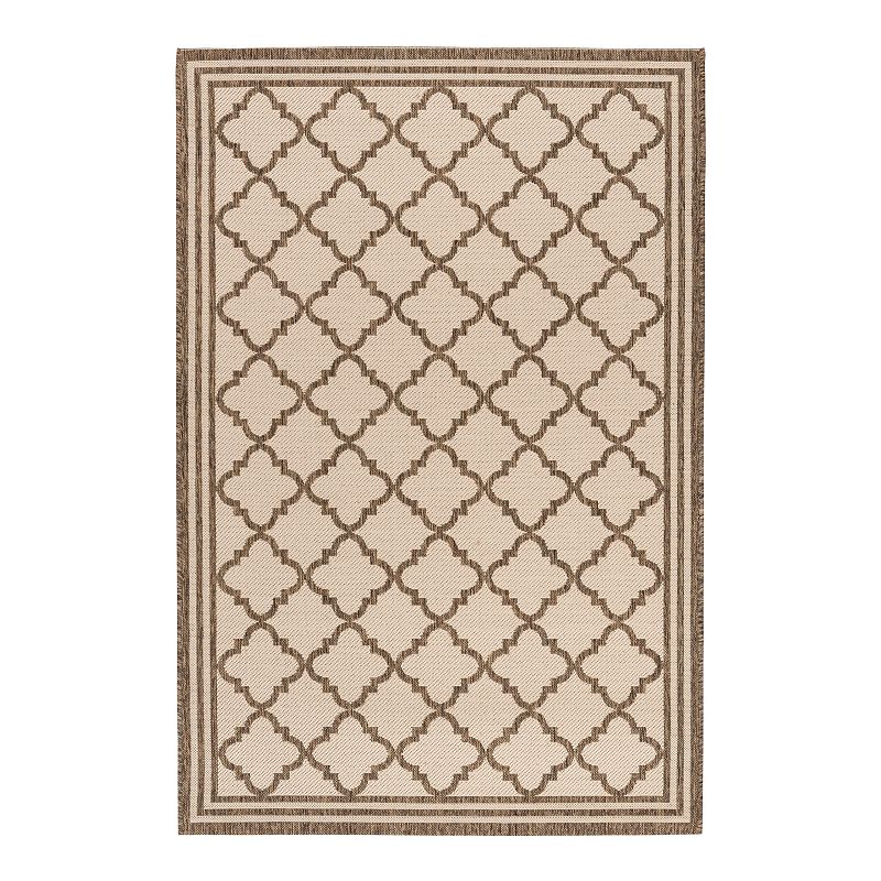Safavieh Beach House Leah Indoor Outdoor Rug, White, 5X7.5 Ft