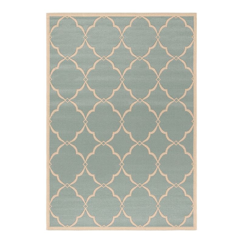 Safavieh Beach House Lucy Indoor Outdoor Rug, Turquoise/Blue, 5X7.5 Ft