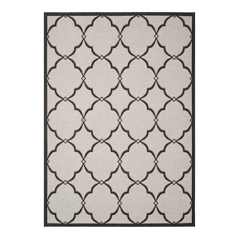 Safavieh Beach House Lucy Indoor Outdoor Rug, Light Grey, 6.5 Ft Sq