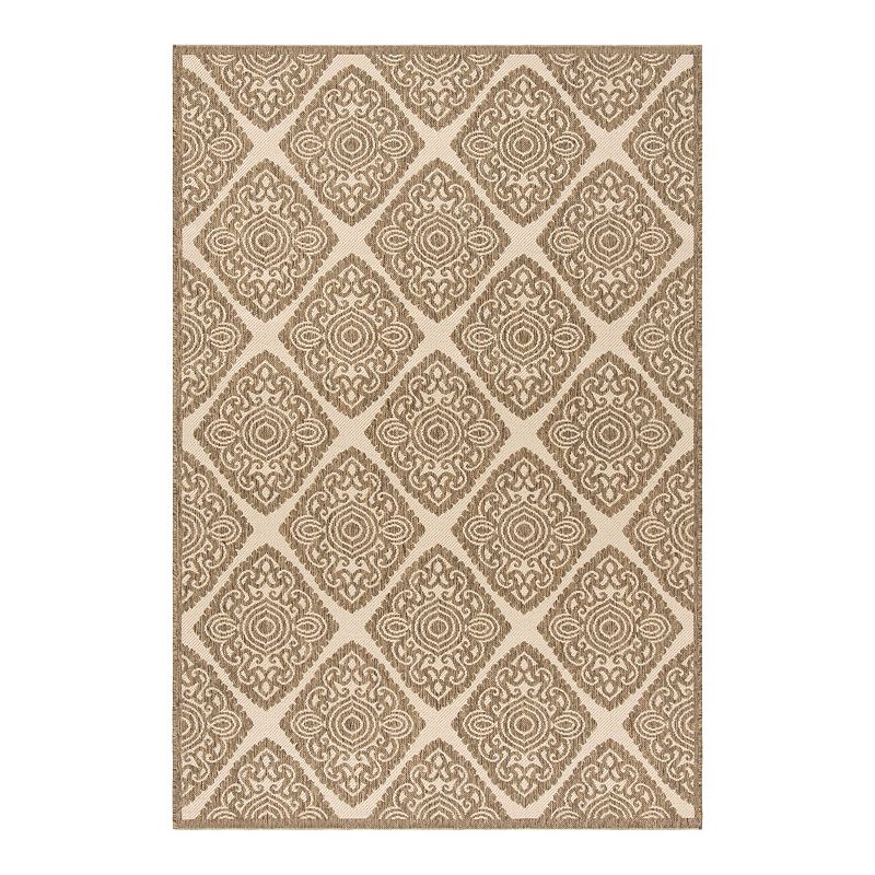 Safavieh Beach House Alexa Indoor Outdoor Rug, White, 2X8 Ft