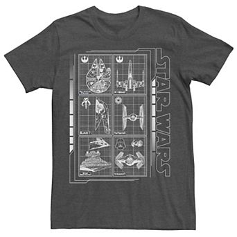 Men's Star Wars Battle Ships Schematic Tee
