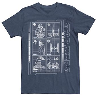 Men's Star Wars Battle Ships Schematic Tee