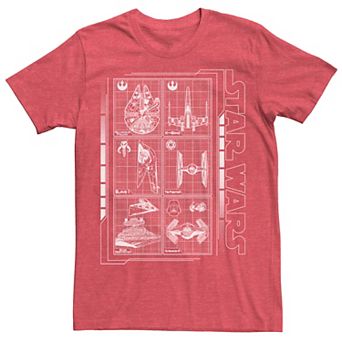 Men's Star Wars Battle Ships Schematic Tee