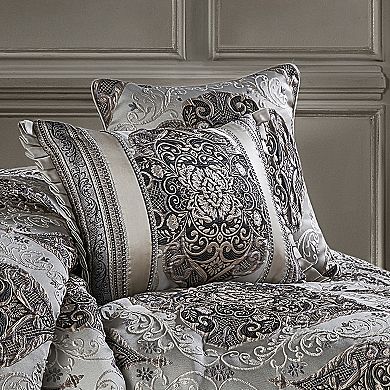 Five Queens Court Devon Silver Boudoir Decorative Throw Pillow