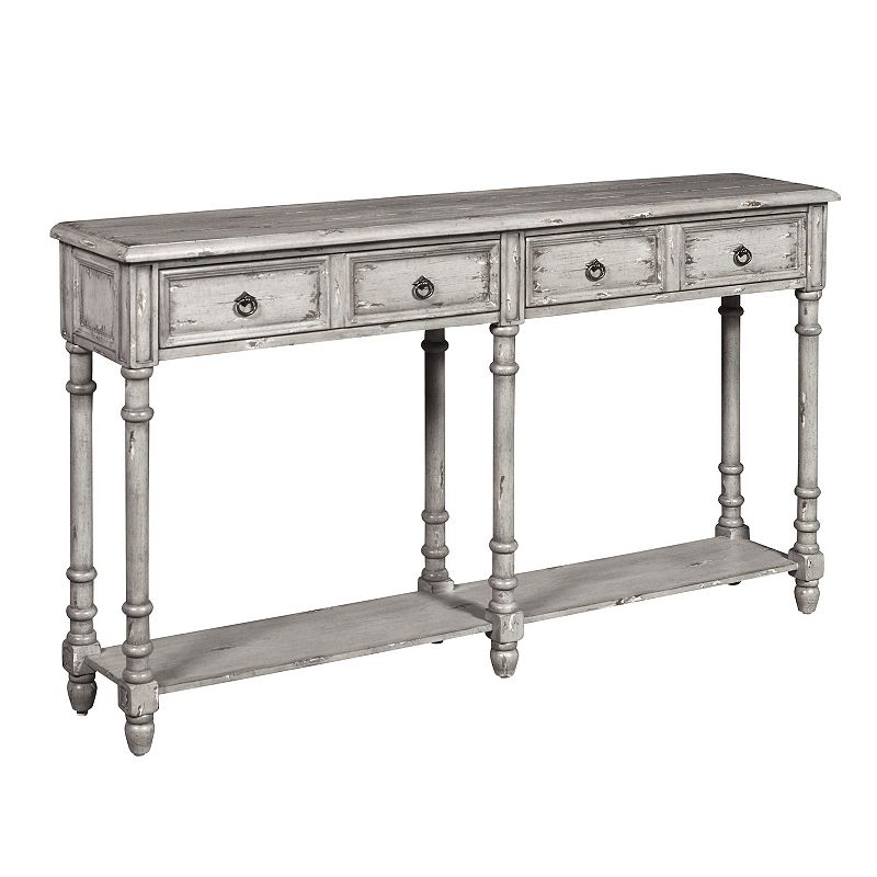 Two Drawer Tall Hall Console Table in Farmhouse Grey