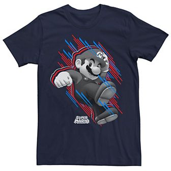 Men's Super Mario Stars And Stripes Fast Mario Portrait Tee