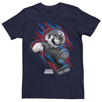 Men's Super Mario Stars And Stripes Fast Mario Portrait Tee
