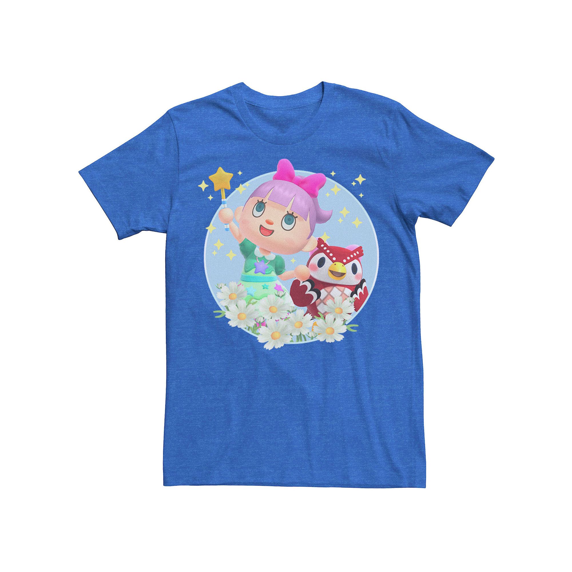 Mens Animal Crossing New Horizons Villager & Celeste Portrait Tee, Size: S
