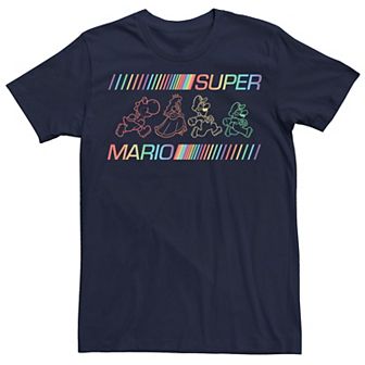 Men's Super Mario Rainbow Run Line Art Tee