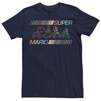 Men's Super Mario Rainbow Run Line Art Tee