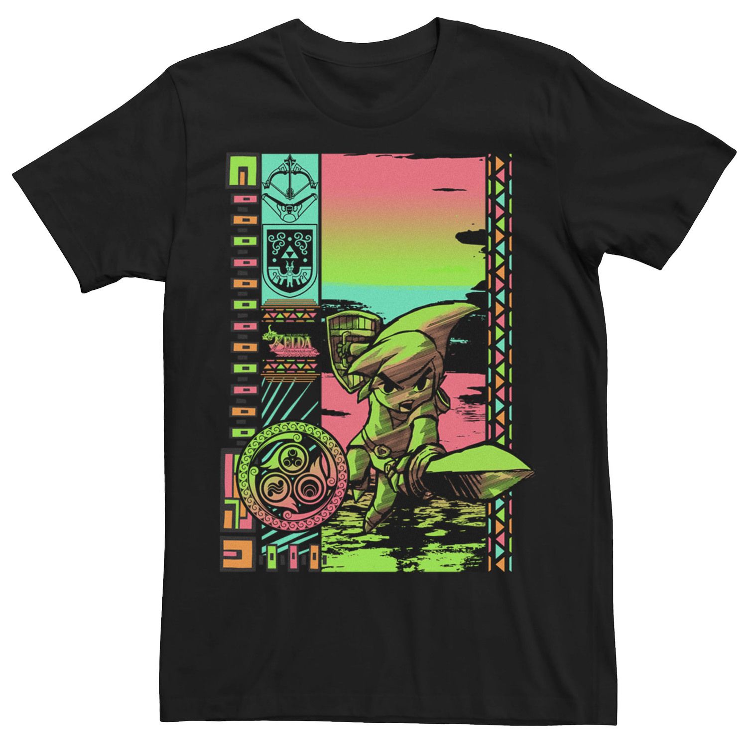 Image for Licensed Character Men's Zelda Hang Ten Retro Neon Poster Tee at Kohl's.