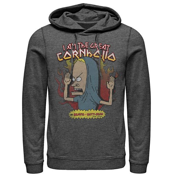 Men S Beavis Butthead Cornholio Fire Portrait Hoodie