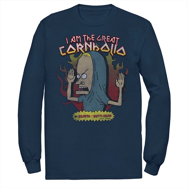 Men S Beavis Butthead Cornholio Fire Portrait Tee