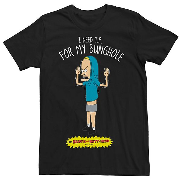 Men's Beavis and Butthead I Need T.P. Text Tee