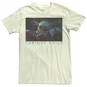 Men's Star Wars The Mandalorian The Child Curious Child Portrait Tee