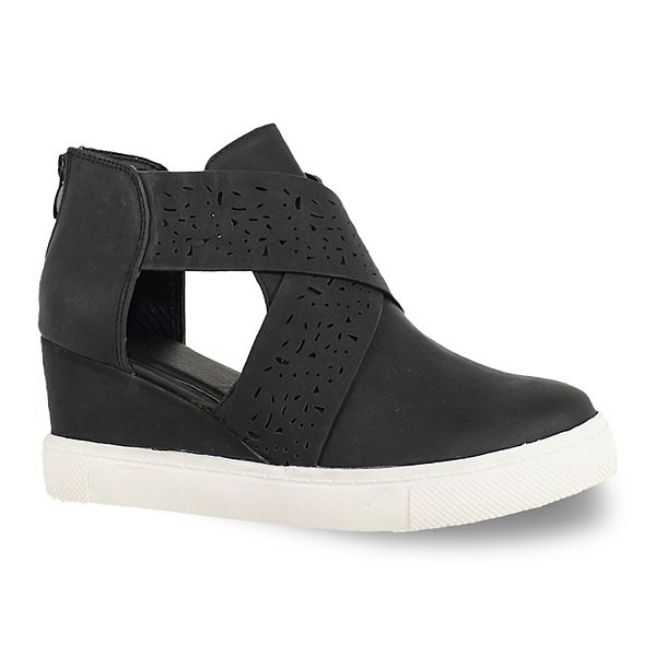 Criss cross cut on sale out wedge sneakers