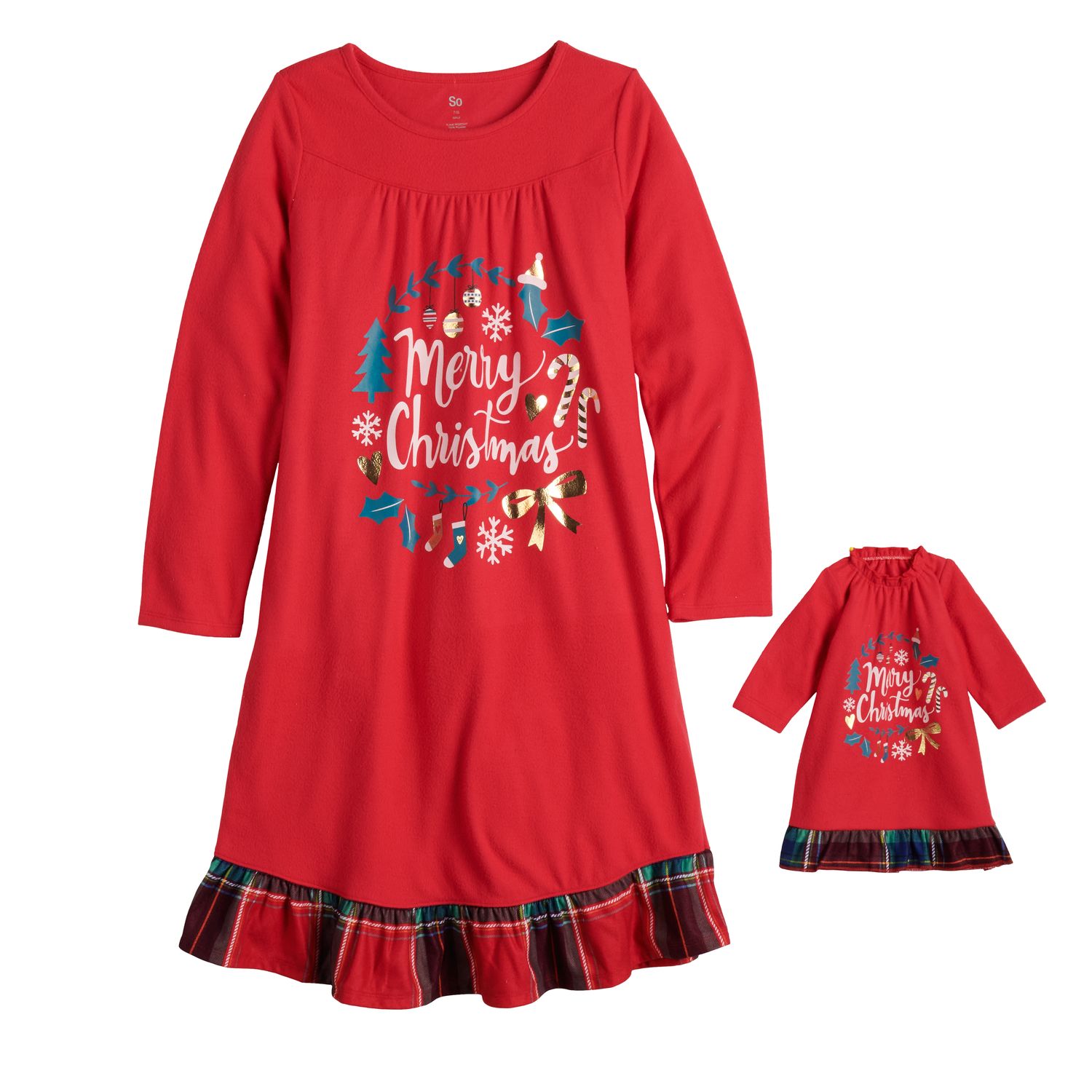girl and doll matching christmas dresses