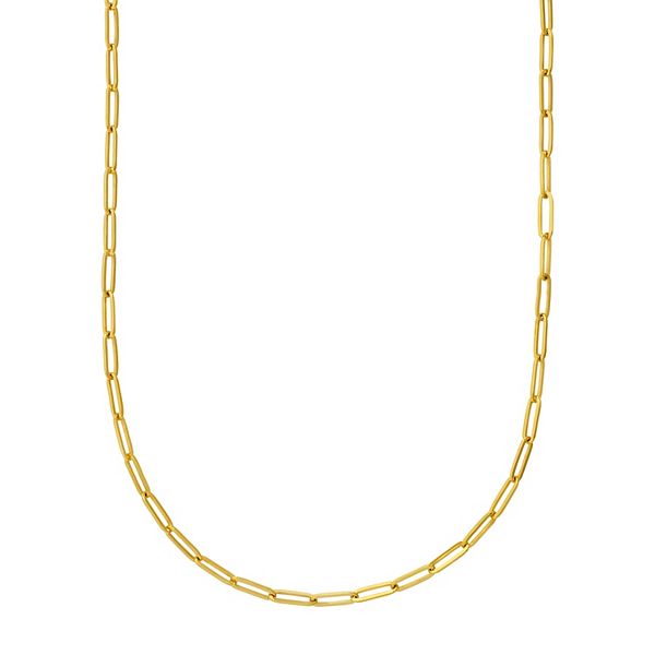 14k Gold Paper Clip Chain Necklace