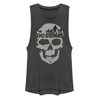 Juniors' The Goonies Skeleton Map Poster Muscle Tank Top
