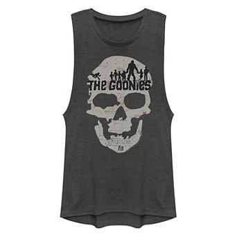 Juniors' The Goonies Skeleton Map Poster Muscle Tank Top