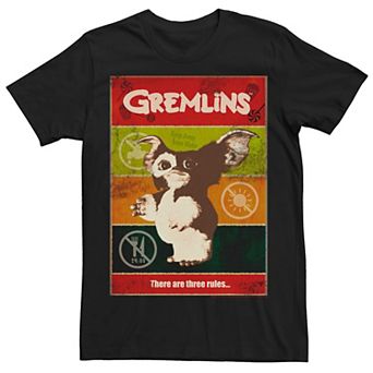 Men's Gremlins Gizmo Warning Poster Tee