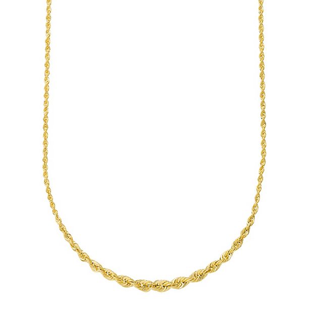 14k Gold Graduated Rope Necklace