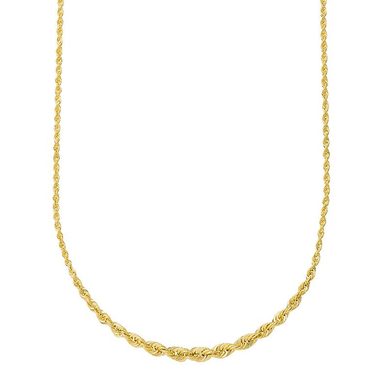 14k Gold Graduated Rope Necklace, Womens, Size: 18, Yellow