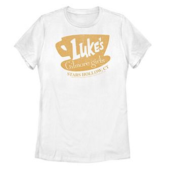 Juniors' Gilmore Girls Luke's Distressed Sign Graphic Tee