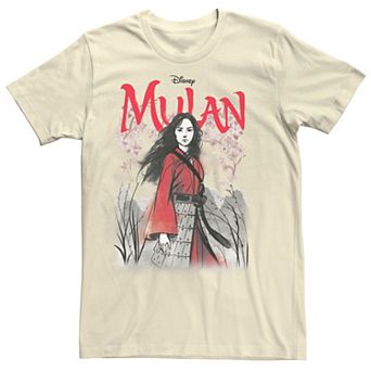 Disney's Mulan Live Action Mulan Floral Watercolor Logo Men's Tee