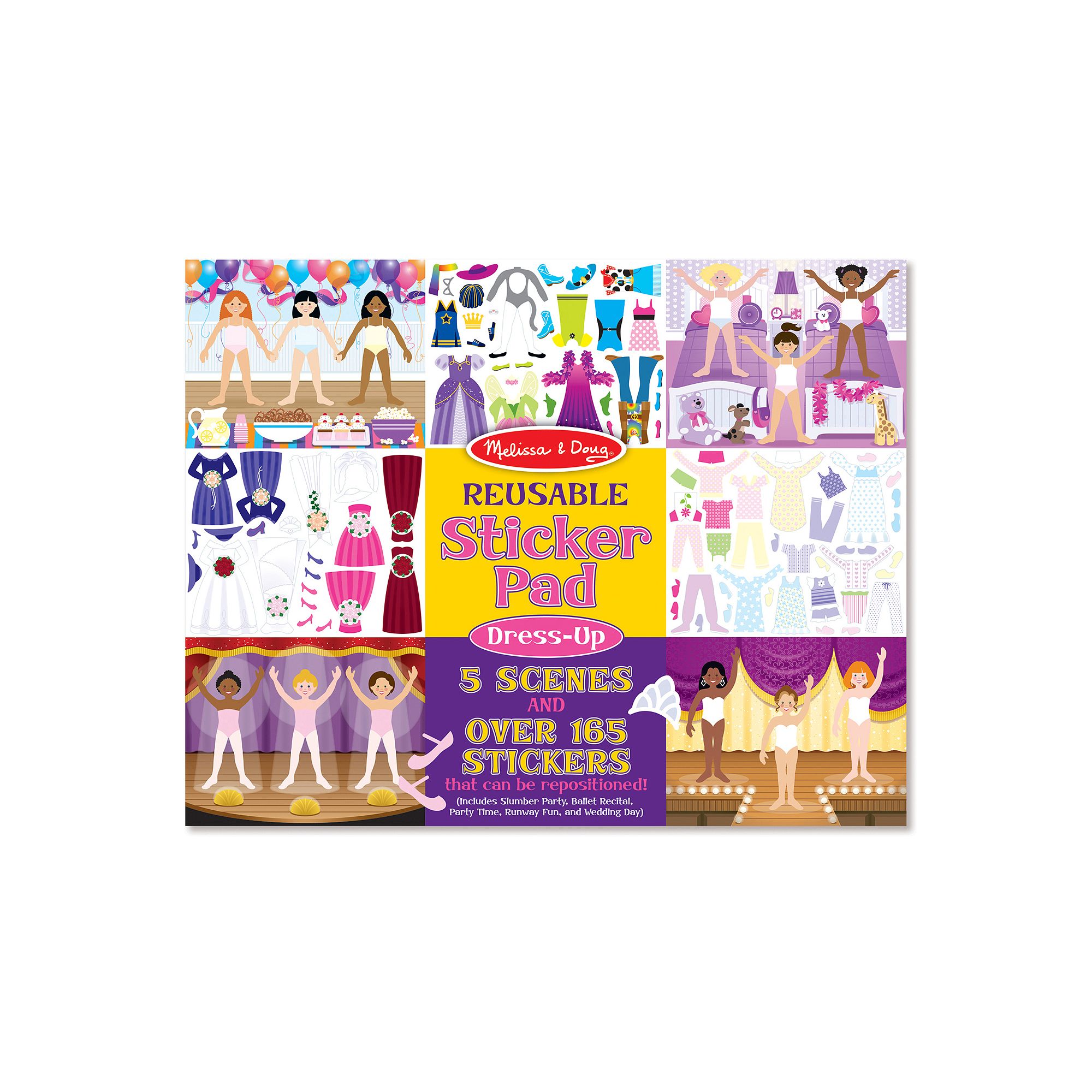 Melissa & Doug Reusable Sticker Pad: Dress-Up - 165+ Reusable Stickers, Dre