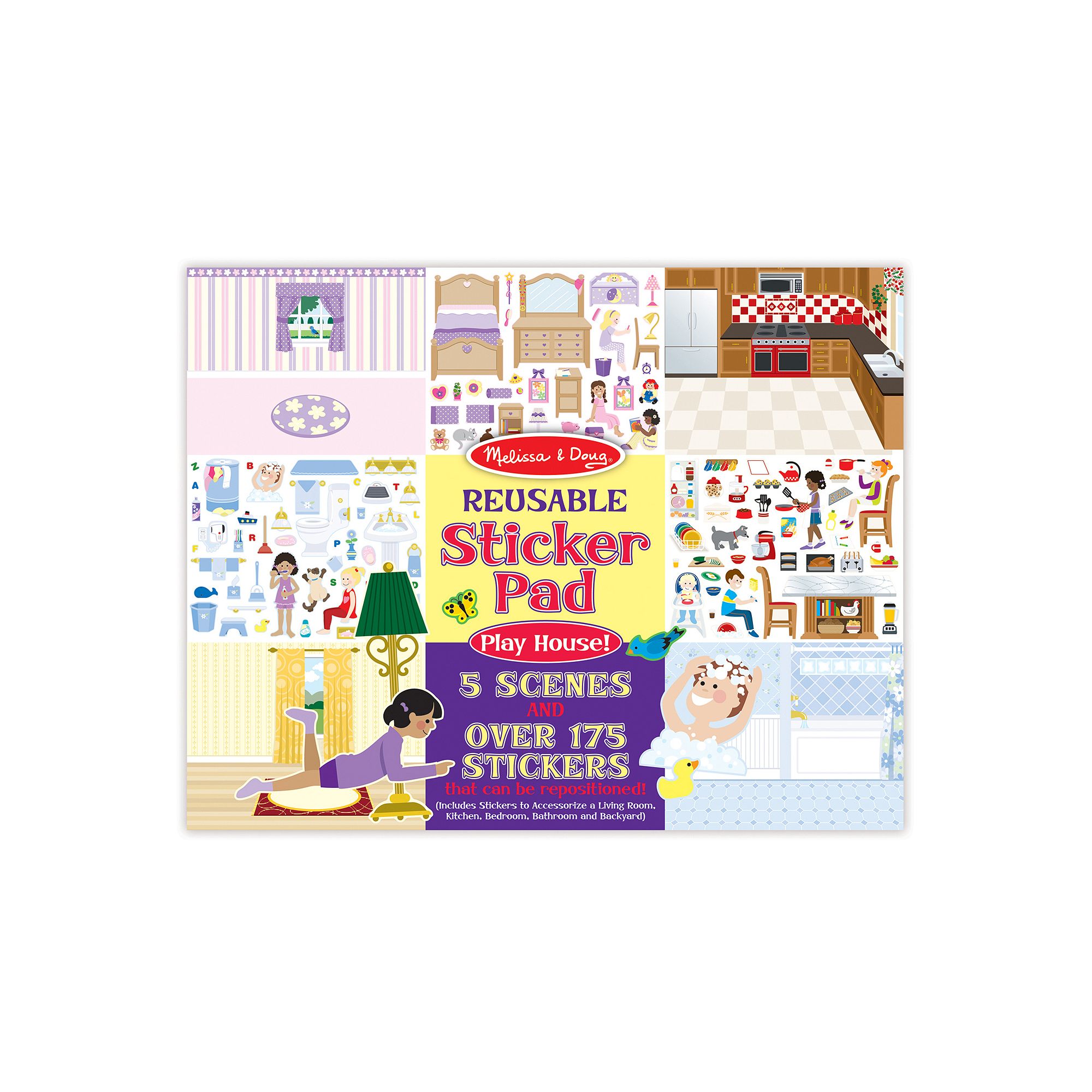 Melissa & Doug Reusable Sticker Pad: Dress-Up - 165+ Reusable Stickers, Hou