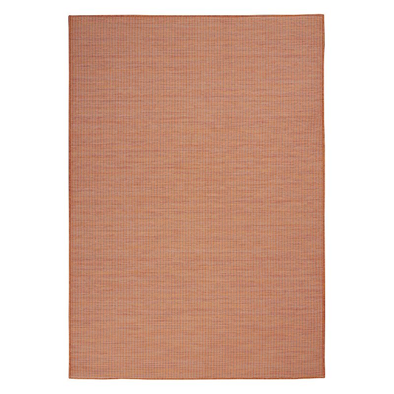 Nourison Positano Indoor/Outdoor Modern Solid Terracotta 9  x 12  Area Rug  (9  x 12 )